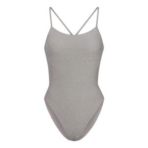 SKIMS Glitter Swim Monokini, Nickel, NWT, 4X